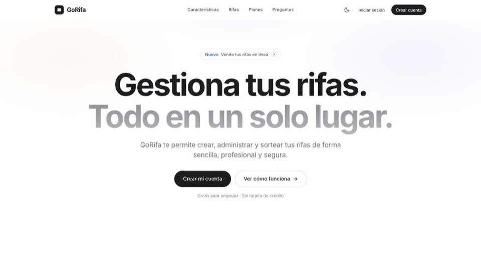 Página principal de GoRifa
